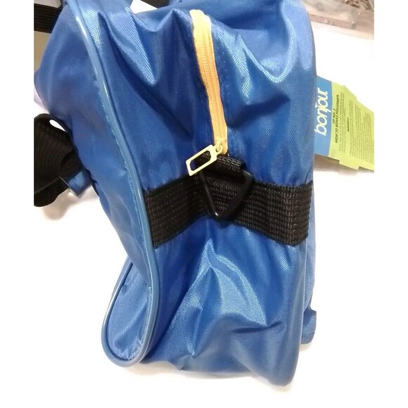 Vintage Bonjour Blue Duffle Bag 17" Flight Bag  17"X13" NWT - Picture 8 of 9